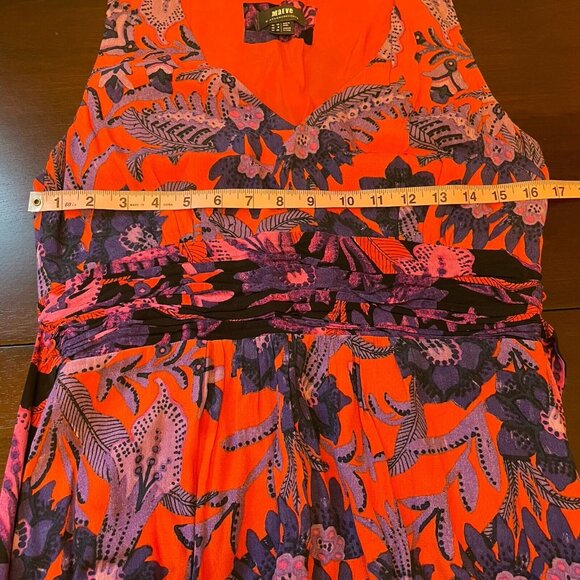 Anthropologie MAEVE Macie Maxi Dress Purple Floral Print Orange Pink EUC Size 8 - Picture 10 of 16
